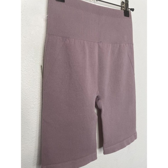 Everlane XS/S Seamless Bike Short Purple Rib Knit High Waist Gym Yoga NWT - Picture 8 of 11